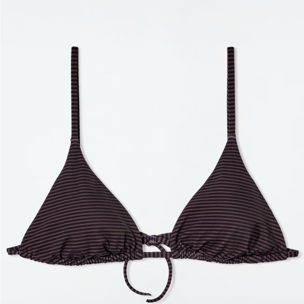 COS Striped Triangle Bikini Top